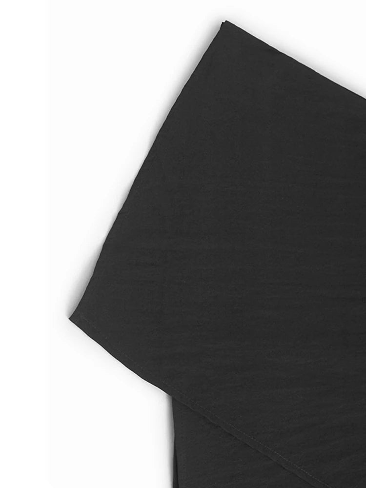 Women Black Irregular Big Size Midi Strap Dress New Square Collar Sleeveless Fashion Tide Spring Autumn 2025 1DJ1229