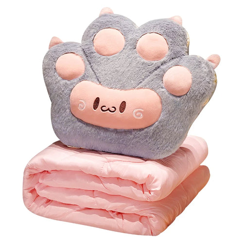 Load image into Gallery viewer, 35*42cm Kawaii Cat Paw Plush Pillow Cushion with Blanket Multifunctional Toys Stuffed Soft Animal Dolls Home Decoration Winter
