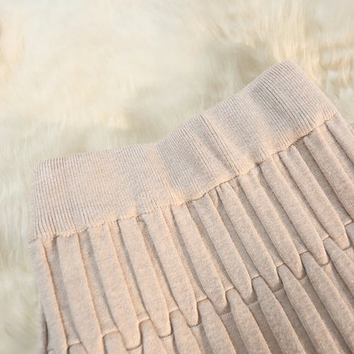 Load image into Gallery viewer, Elegant Vintage Straight Knitted Midi Skirt Women Jacquard Pattern High Waist Skirt Ladies Spring Winter Wrap Skirts Casual
