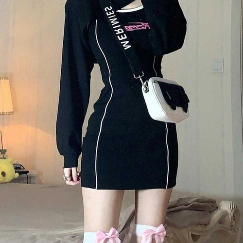 Load image into Gallery viewer, Y2k Bodyocn Slim Slip Mini Dress Women 2000s Korean Style Letter Print Sexy Short Dresses Kawaii Kpop Summer Outfits
