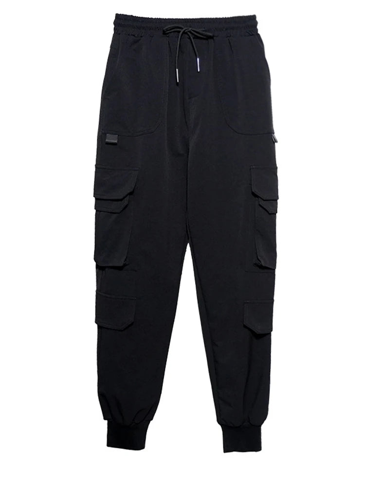 Black Pockets High Elastic Waist Long Harem Trousers New Loose Fit Pants Women Fashion Tide Spring Autumn 2025 1DD2683