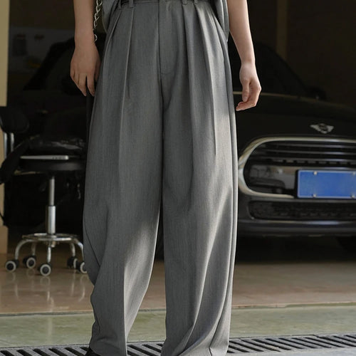 Load image into Gallery viewer, High Waist Apricot Pleated Brief Long Wide Leg Elegant Pants New Trousers Women Fashion Tide Spring Autumn 2025 1DH5260
