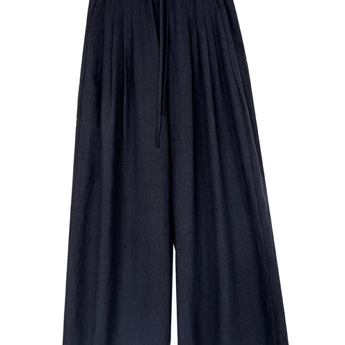 Load image into Gallery viewer, High Elastic Waist Beige Linen Drawstring Long Wide Leg Pants New Trousers Women Fashion Tide Spring Autumn 2025  1DJ0991
