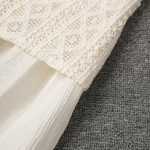 Load image into Gallery viewer, Women Beige Knitting Spliced Elegant Midi Vest Dress New Round Neck Sleeveless Fashion Tide Spring Summer 2025 CPG3068
