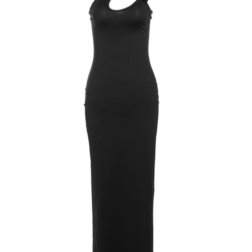 Load image into Gallery viewer, Elegant Sleeveless Irregular Bodycon Women Evening Dress 2024 Fall New Flower Ornament Shoulder Vestido Sexy Long Dress
