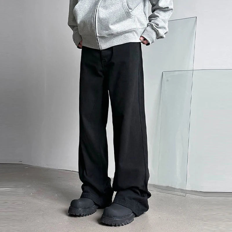 Men's Jeans New American Denim Pants Male Solid Color Casual Loose Straight Leg Trousers Summer  Men Clothing 9W1425