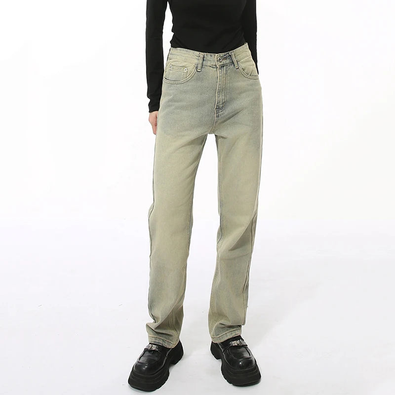 Spring New Male Jeans Men's Pencil Pants Slim Denim Straight Casual Bottoms Women Simple Trousers Fashion Tide 9C7611