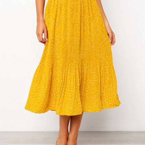 Load image into Gallery viewer, Summer Autumn Casual Chiffon Print Pockets High Waist Pleated Maxi Skirt Womens Long Skirts For Women
