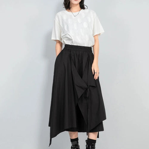 Load image into Gallery viewer, High Elastic Waist Black Irregular Bandage Wide Leg Pants New Trousers Women Fashion Tide Spring Autumn 2025 1DJ1029
