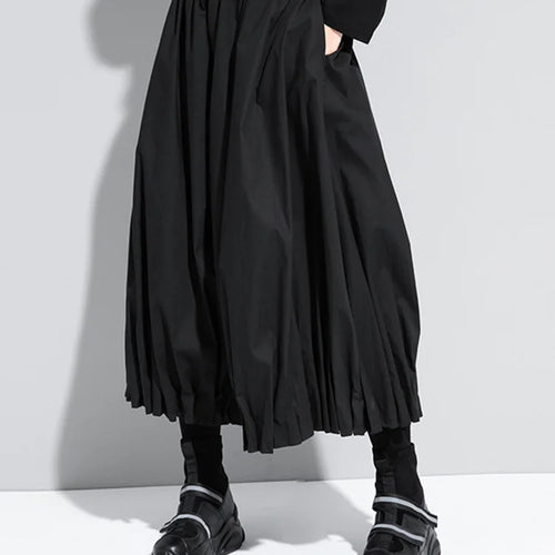 Load image into Gallery viewer, High Elastic Waist Black Pleated Split Wide Leg Trousers New Loose Fit Pants Women Fashion Tide Spring Autumn 2025 1DA618

