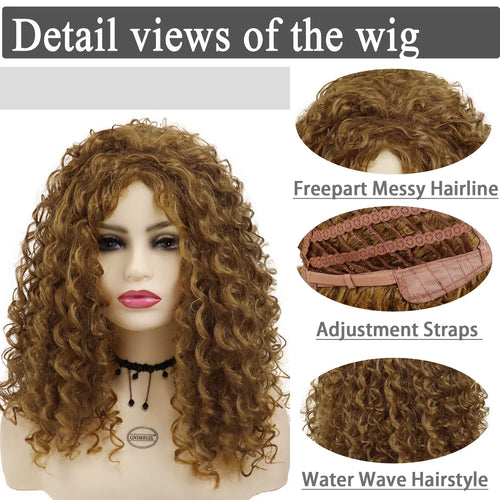 Load image into Gallery viewer, Synthetic Ginger Color Wig Long Curly Wigs for Women Soft Thick Wig Deep Wave Afro Wig Female Hair Wig Costume Party
