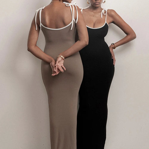 Load image into Gallery viewer, Spaghetti Strap Lace-up Sexy Maxi Dress For Women Gown Fashion Sleeveless Backless Bodycon Evening Sexy Long Dress
