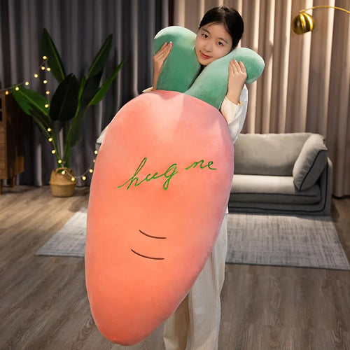 Load image into Gallery viewer, 55-110CM Large Size Cartoon Carrot Plush Toys Full Filling Plant Pillow Kawaii Radish Dolls Sleeping Bed Cushion for Girls Baby
