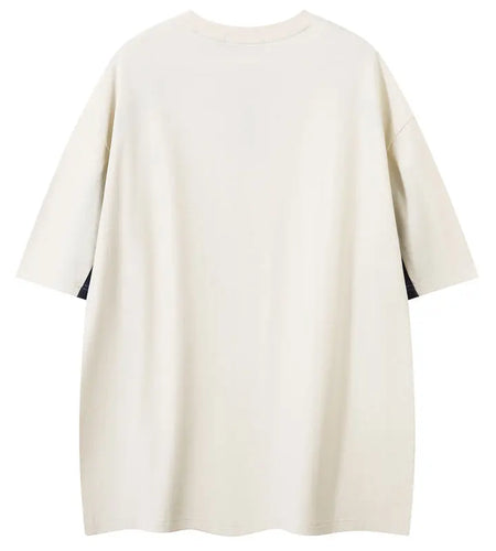 Vintage T-Shirts Y2K Hip Hop Half Zipper Racing Sport Patchwork Streetwear Tshirt Harajuku Casual Baggy Cotton Short Sleeve Tops