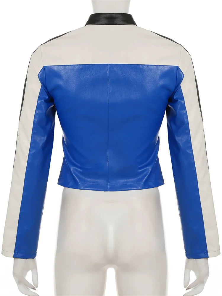 Digital Print Women Crop Jackets Hipster Casual Full Sleeve Basic Streetwear Slim 2025 Spring Fashion Streetwear Zip Coat