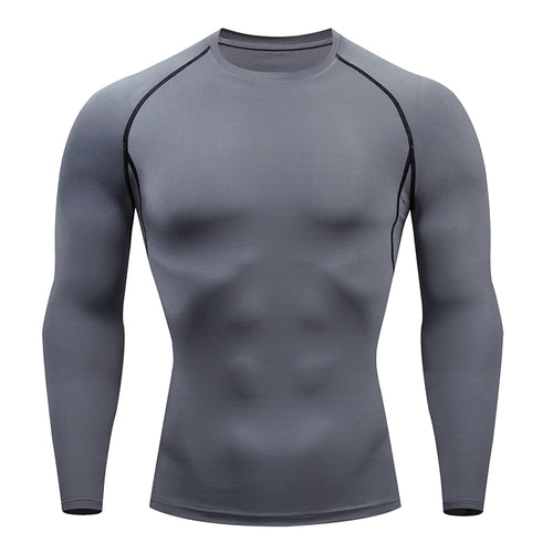 Load image into Gallery viewer, Mens Sport Top for Fitness T-shirt Bodybuilding Compression Shirt Gym Running Tight Rashguard Jogging Sweatshirt Dry Fit Clothes v2
