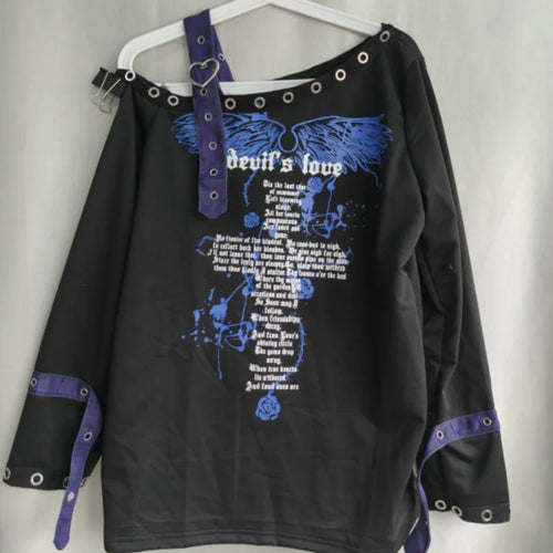 Load image into Gallery viewer, Y2k Tops Harajuku Punk Hoodies Women Streetwear Harajuku Japanese Sweatshirts Casual Chic Off Shoulder Hoodie Clothes for Teens
