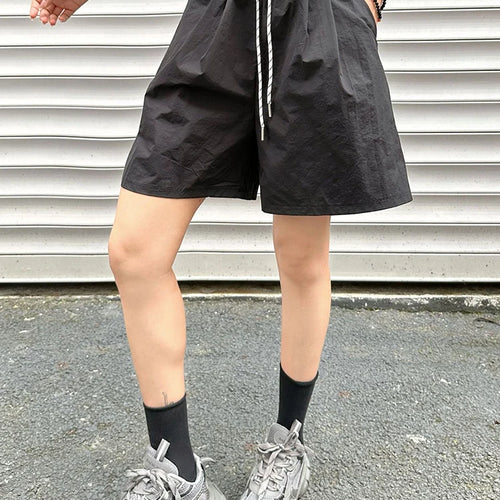 Load image into Gallery viewer, Women White Drawstring Pocket Casual Wide Leg Shorts New High Waist Trousers Fashion Tide Spring Summer 2025 1DJ1389
