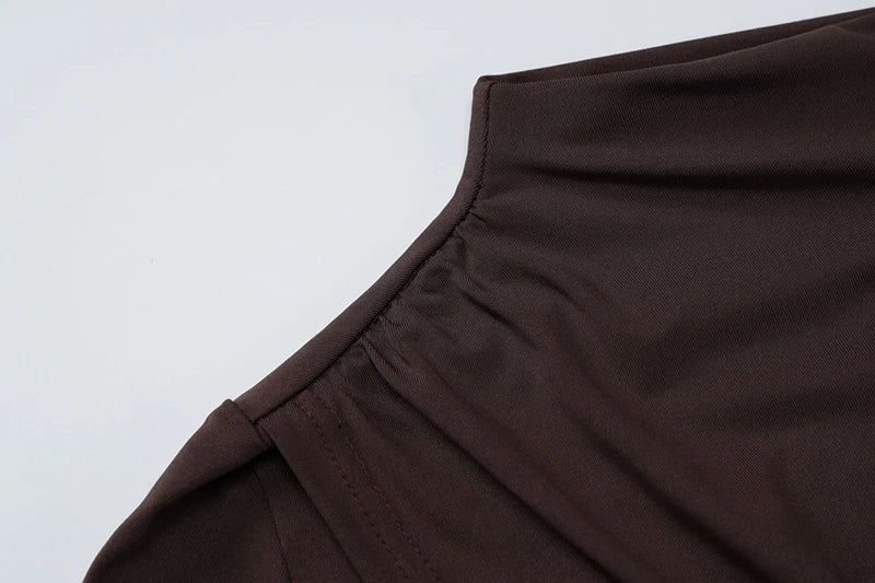 Sexy Skirt Two Pieces Sets For Women Long Sleeve Lace-up Crop Top And Long Skirt Elegant Bodycon Sexy Two Pieces Sets