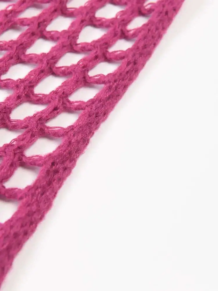 Women Black Knittng Hollow Out Big Size Long Dress New Round Neck Long Sleeve Fashion Tide Spring Autumn 2025 5WA10401