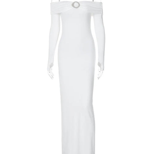 Load image into Gallery viewer, Off-shoulder Long Sleeve Sexy Maxi Dress For Women Autumn New Strapless Backless Bodycon Elegant Club Party Long Dress
