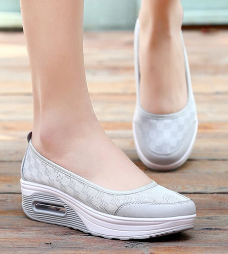 Women Shoes Comfortable Heels Vulcanized Shoes For Platform Shoes Casual Zapatos Mujer Slip On Spring Autumn Chaussure Femme