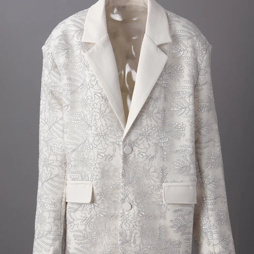 Load image into Gallery viewer, Women Beige Textured Pocket Big Size Vintage Blazer New Lapel Long Sleeve Jacket Fashion Tide Spring Autumn 2025 CPG3013
