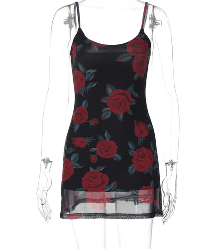 Mesh Elegant Flower Print Slips Patchwork Sexy Slim Maxi Dress Summer Women Fashion Outfit Party Beach Vacation