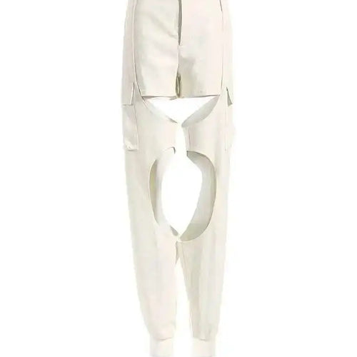 Load image into Gallery viewer, Wide Leg Pants Hollow Out Two Piece Suit New Stand Collar Long Sleeve Loose Fit Women Fashion Spring Autumn 2025 1DE9154
