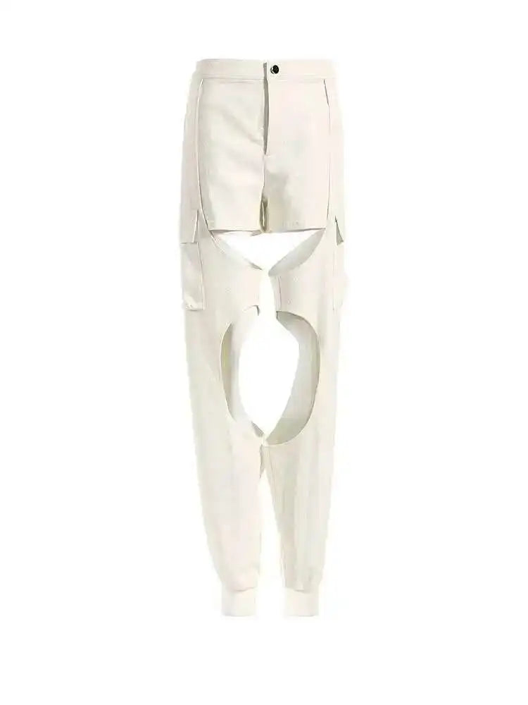 Wide Leg Pants Hollow Out Two Piece Suit New Stand Collar Long Sleeve Loose Fit Women Fashion Spring Autumn 2025 1DE9154