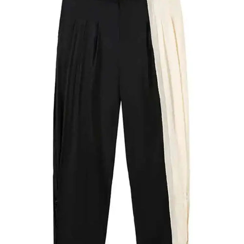 Load image into Gallery viewer, High Waist Black Color-block Drawstring Long Pants New Loose Fit Trousers Women Fashion Tide Spring Autumn 2025 1DF7980
