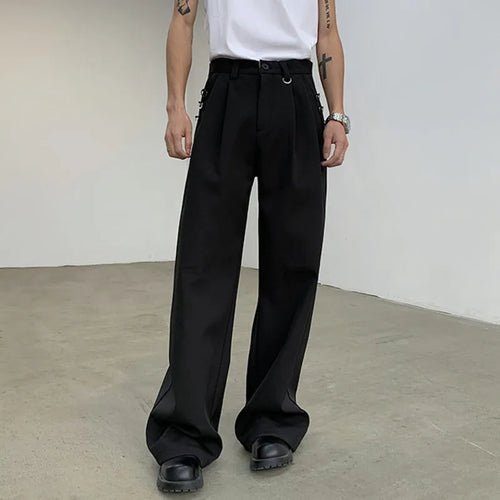 Load image into Gallery viewer, Metal Design Suit Pants Straight Wide Leg Men Loose Wide Leg Casual Spring Korean Fashion Male Trousers 9C5073
