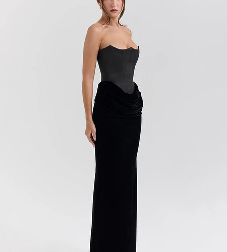 Off-shoulder Strapless Sexy Maxi Dress For Women Elegant Sleeveless Backless Bodycon Club Party Evening Long Dress