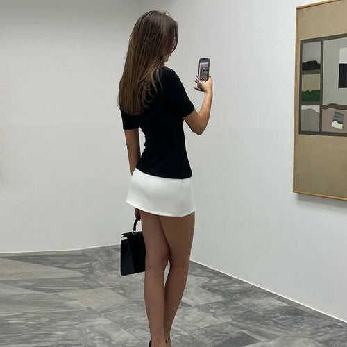 Load image into Gallery viewer, Sexy Half High Collar Half Sleeve Patchwork Mini Dress Women Slim Elegant High Waist Dress Streetwear Female Clothes
