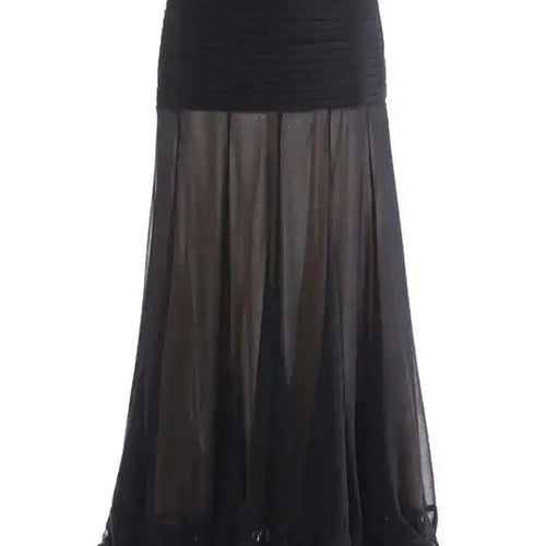 Load image into Gallery viewer, High Waist Black Pleated Chiffon Mesh Elegant Long Half-body Skirt Women Fashion Tide New Spring Autumn 2025 1DH9156
