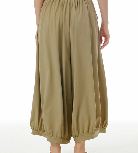 High Elastic Waist Khaki Pleated Brief Long Wide Leg Pants New Trousers Women Fashion Tide Spring Autumn 2025 1DJ0881