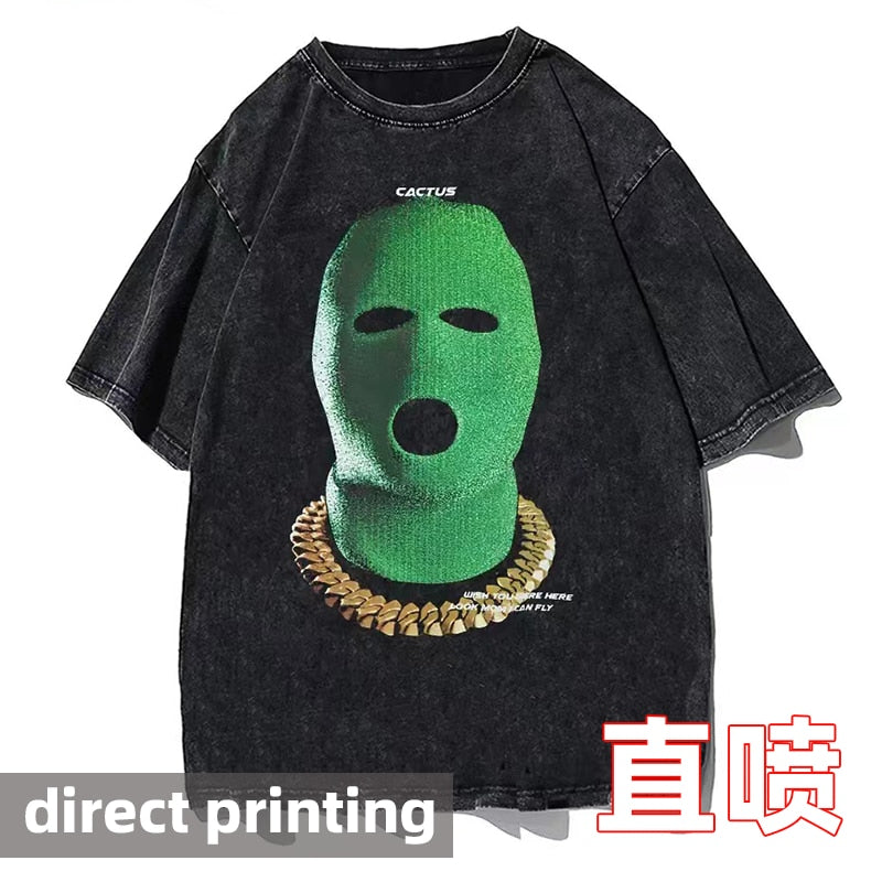 Vintage Washed Tshirts Anime T Shirt  direct printing