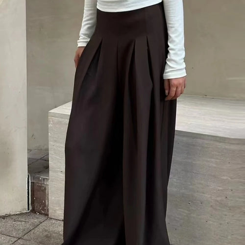 Load image into Gallery viewer, Solid Loose Spliced Folds Casual Pants for Women High Wasit Temperament Wide Leg Pant Female Fashion Clothing New
