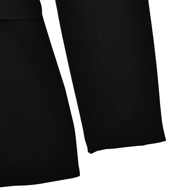 Off-shoulder Strapless Sexy Blazer Dress For Women Fashion Solid Zipper Two Pocket Long Sleeve Backless Mini Dress