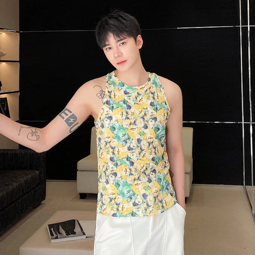 Load image into Gallery viewer, Summer Vest Personalized Men&#39;s Round Neck Tank Top Trend Sleeveless 2024 New Fashion Prting Sleeveless Male Top 9C5403
