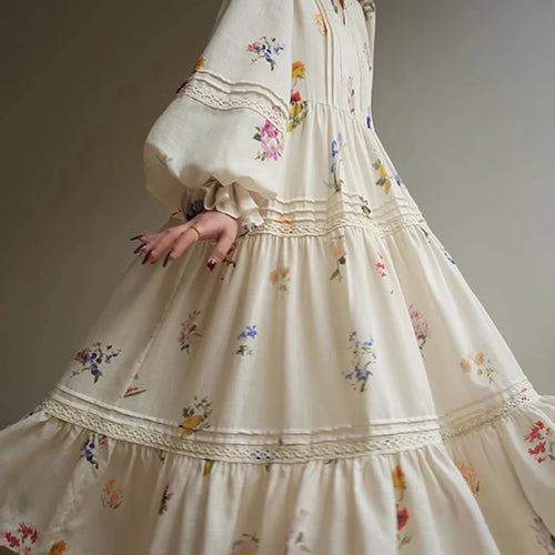 Load image into Gallery viewer, Hit Color Loose Dresses For Women V Neck Long Sleeve High Waist Casual Long Dress Female Fashion Style Clothes New
