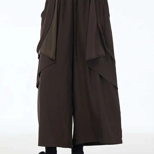 Load image into Gallery viewer, High Elastic Waist Black Irregular Pleated Long Wide Leg Pants New Trousers Women Fashion Tide Spring Autumn 2025 1DH6134
