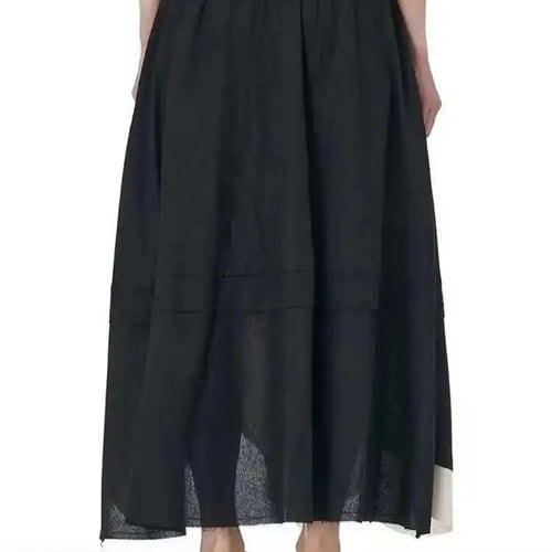 Load image into Gallery viewer, High Elastic Waist Apricot Color-block Irregular Hem A-line Skirt Women Fashion Tide New Spring Autumn 2025 1DH9961
