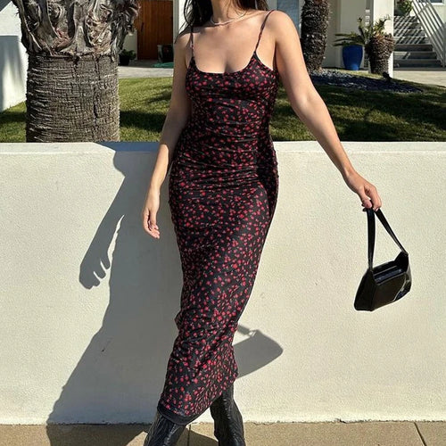 Load image into Gallery viewer, Summer Floral Print Slips Backless Elegant Sexy Slim Maxi Prom Dress Women New Clothes Evening Party Festival Y2K
