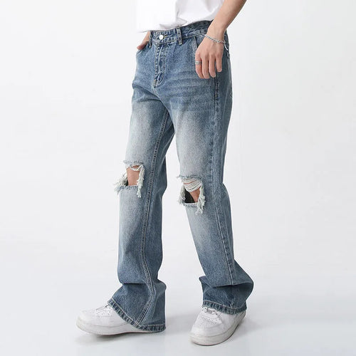 Load image into Gallery viewer, Men&#39;s Wear Spring New Casual Denim Slim Pants Trend Holes Vintage Male Trousers Korean Fashion Casual 9A7027
