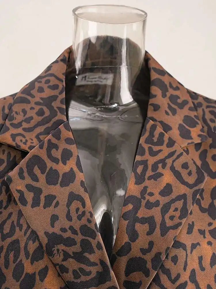 Women Leopard Print Big Size Casual Vintage Mini Vest Dress New Lapel Sleeveless Fashion Tide Spring Autumn 2025 1DH5205