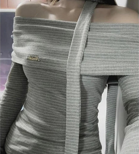 Woman Tshirts 2024 Ropa Mujer Solid Color Tunic Tees Fashion Sexy Korean Camisetas Y2k Tops Off Shoulder Solid Color T Shirt