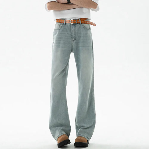 Load image into Gallery viewer, Men's Jeans New Spring American Cat Whiskers Design Loose Solid Color Style Light Flare Fanshionable Pants 2025 9W1535
