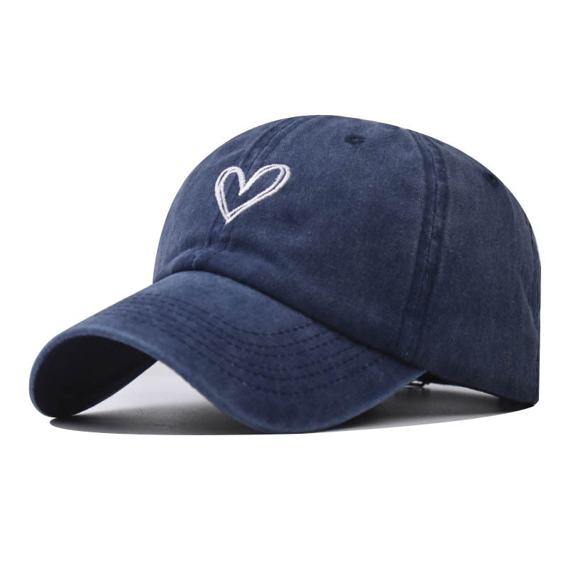 Love Heart Embroidery Mens Womens Baseball Caps Adjustable Snapback Hip Hop Caps Fashion Dad Hats Bone Garros