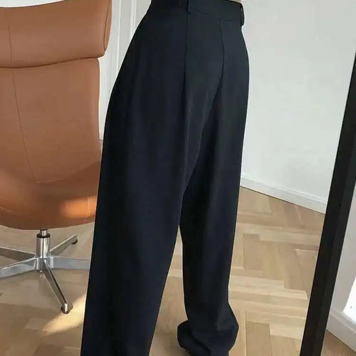 Load image into Gallery viewer, High Waist Black Pleated Casual Wide Leg Pants New Loose Fit Trousers Women Fashion Tide Spring Autumn 2025 1DF4432
